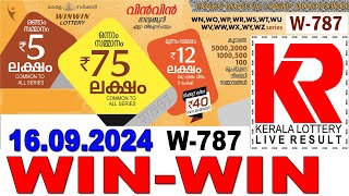 WINWIN W787 KERALA LOTTERY LIVE LOTTERY RESULT TODAY 16092024  KERALA LOTTERY LIVE RESULT [upl. by Nalo]