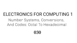 030 Octal To Hexadecimal [upl. by Tnias]