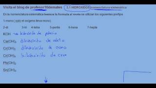 Formulación inorgánica 41 Hidróxidos nomenclatura sistemática [upl. by Baelbeer]