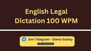 🔴 English Legal 100 WPM Dictation  highcourtdictation districtcourtdictation [upl. by Walczak]