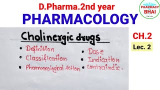 Cholinergic Drugs in details  Pharmacology  DPharma 2nd cholinergicdrugspharmacology [upl. by Haukom]