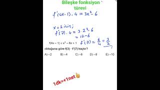 Bileşke fonksiyon türevi aytmatematik maths [upl. by Laenaj]