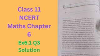 Permutations and Combinations Chapter 6 NCERT Maths Solution Class 11 Ex 61 Que 3 [upl. by Garnett]