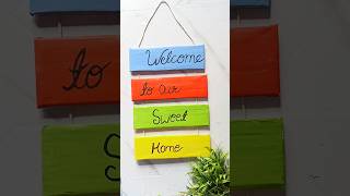 How to make easy welcome board using cardboard  ytshorts  shorts diy welcome board craft art [upl. by Enilrac]