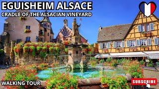 Walking Street  EGUISHEIM one of the most beautiful villages in Alsace France near Strasbourg [upl. by Natrav]