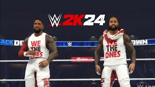 Jey Uso amp Jimmy Uso Vs Tama Tonga amp Tanga Loa  Tag Team Match  SmackDown  WWE 2K24 [upl. by Aseretairam]