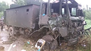 Army convoy targeted with IED blast in Pulwama [upl. by Keil741]