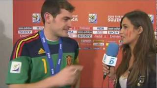 Casillas celebrates with a teary kiss on his girlfriend Sara true love [upl. by Crawley]