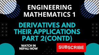 Engineering Math 1  Differential Calculus  Derivative part 2 contd [upl. by Aymik]