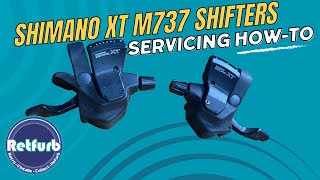 Shimano XT M737 Retro Bicycle 8 Speed Shifters  Servicing How To  Retfurb Vintage Refurb [upl. by Shannon]