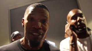 JAMIE FOXX MOCKS CONOR McGREGOR DOES IMPRESSION  REACTS TO FLOYD MAYWEATHERS 10th TKO WIN [upl. by Aiekat777]