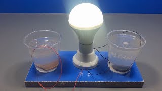 free energy light bulb using salt  science projects [upl. by Nahgam]