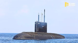 Terrifying  Russian Submarine PetropavlovskKamchatsky Launches Kalibr Cruise Missile [upl. by Aneeb]