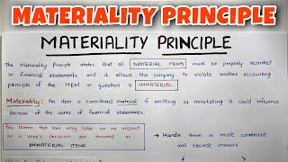 Materiality Principle EXPLAINED  By Saheb Academy [upl. by Lacram591]