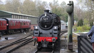 BONUS FOOTAGE 76079 struggles out of Grosmont 1242022 With wheelspin NYMR North Yorks Moors [upl. by Eanad653]