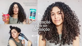 FINALIZAÇÃO CABELO CACHEADO para TER MUITA DEFINIÇÃO produtos fitagem truques✨ [upl. by Neyugn]