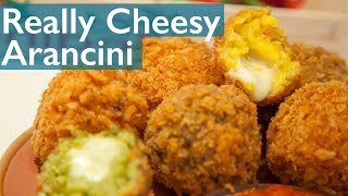 How to make Arancini Flavoured risotto with melted mozarella arancini cheesearancini [upl. by Annaear]