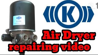 Knorr bremse air dryer repairing videotatamahindraAshok Leylandeicherviralworld video [upl. by Nennarb]