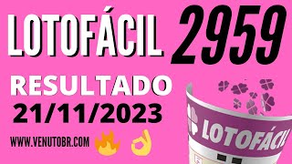 🍀 Resultado Lotofácil 2959 [upl. by Lacey]