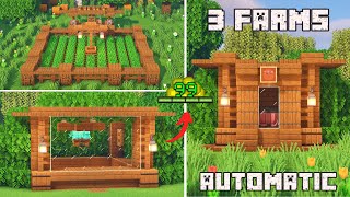 Top 3 Automatic Farms to Start in Minecraft 121  Bedrock  Java  Tutorial [upl. by Monda]