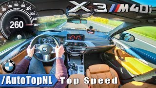 NEW 2018 BMW X3 M40i TOP SPEED amp ACCELERATION on AUTOBAHN by AutoTopNL [upl. by Sirronal]