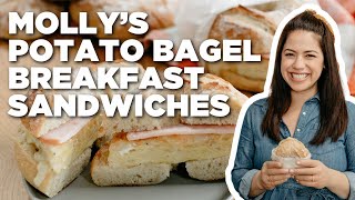 Molly Yehs Potato Bagel Breakfast Sandwiches  Girl Meets Farm  Food Network [upl. by Hannahsohs]