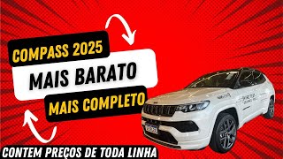 Novo Jeep Compass 2025 Mais Completo e Mais Barato Preços de toda linha [upl. by Abbub]