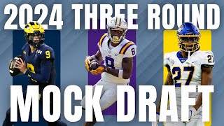 3 ROUND 2024 NFL Mock Draft WITH TRADES  2024 NFL Mock Draft [upl. by Adnerb]