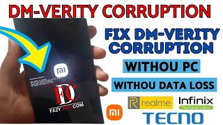 How to fix dmverity corruption error without pc  Redmi dmverity corruption fix without data loss [upl. by Tirrej]