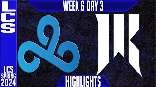 C9 vs SR Highlights  LCS Spring 2024 Week 6 Day 3  Cloud9 vs Shopify Rebellion [upl. by Aidnahs111]