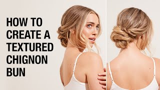 How to Create a Textured Chignon Bun  Formal Hair Styling Upstyle Tutorial  Kenra Professional [upl. by Airamak]