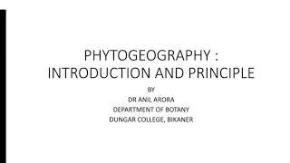 Phytogeography Introduction and Principle [upl. by Eiroj]