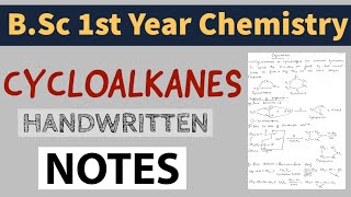 BSc 1st Year Chemistry  Cycloalkanes Notes [upl. by Dodson337]