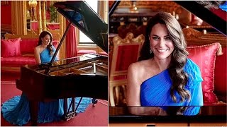 Princess of Wales Kate Middleton playing piano at Eurovision final [upl. by Etireugram343]