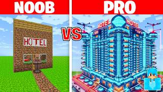 NOOB vs PRO SAFEST HOTEL BUILD CHALLENGE In Minecraft [upl. by Yokoyama]