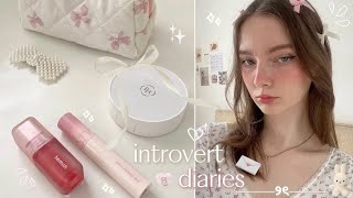 introvert diaries ₊˚⊹♡ a day in my life skincare routine organising makeup ₊˚ෆ [upl. by Aeneas]