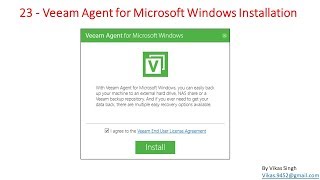 Veeam Advance Training  23  Veeam Agent for Microsoft Windows Installation Step by Step [upl. by Avra]