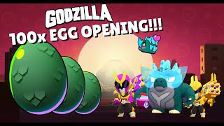 100x Godzilla EGG OPENING Brawl stars [upl. by Hewet]