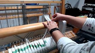 Rosebud trellis towels Sectional Beam to Threading Heddles video 2 [upl. by Servetnick425]