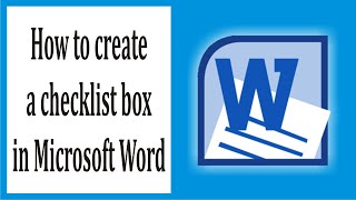 How to create a checklist box in Microsoft Word 85 [upl. by Meade]