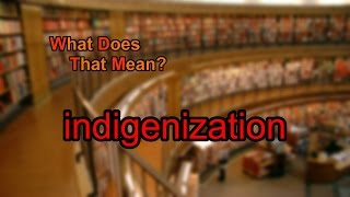 What does indigenization mean [upl. by Kudva742]