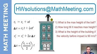 Kinematics  Falling object example part 2 [upl. by Rozalie]