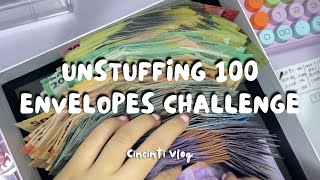 Unstuffing 100 Envelopes Challenge 💫 [upl. by Clareta175]