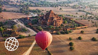 Balloon Flight Over Bagan Myanmar Amazing Places 4K [upl. by Dowdell]