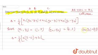 Determine if the points 1\ 5\ 2\ 3\ and\ 2\11 are collinear  10  COORDINATE GEOME [upl. by Aivatra]