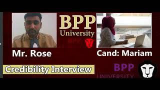 Credibility Interview of BPP University  Pre CAS Interview of Mariam  Mock interview [upl. by Graaf830]