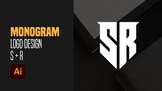 Tutorial Monogram Logo Design Letter SR With Grid in Adobe Illustrator [upl. by Zulch788]