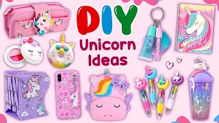 14 DIY  CUTE UNICORN IDEAS  Unicorn School Supplies  Room Decor and more… [upl. by Inaliel]