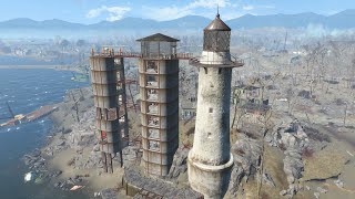 Fallout 4  KINGSPORT LIGHTHOUSE  Settlement build tour  NO MODS [upl. by Madelin]