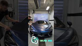 Wrapping this McLaren 570s in Avery Dennison Satin Frozen Ocean 💯🔥 asmr asmrsounds mclaren [upl. by Druce]